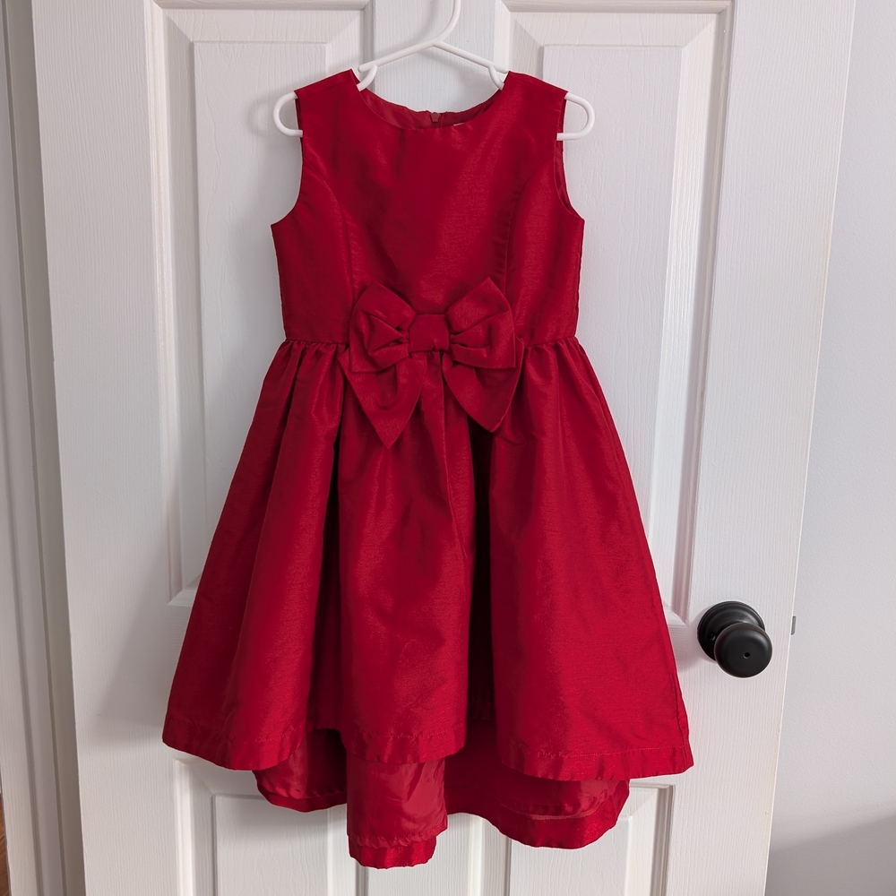 Hope & Henry Girls Red Holiday High Low Dress Size 5